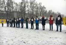 В центре Вильнюса прошла акция с требованием освободить правозащитника Льва Пономарева